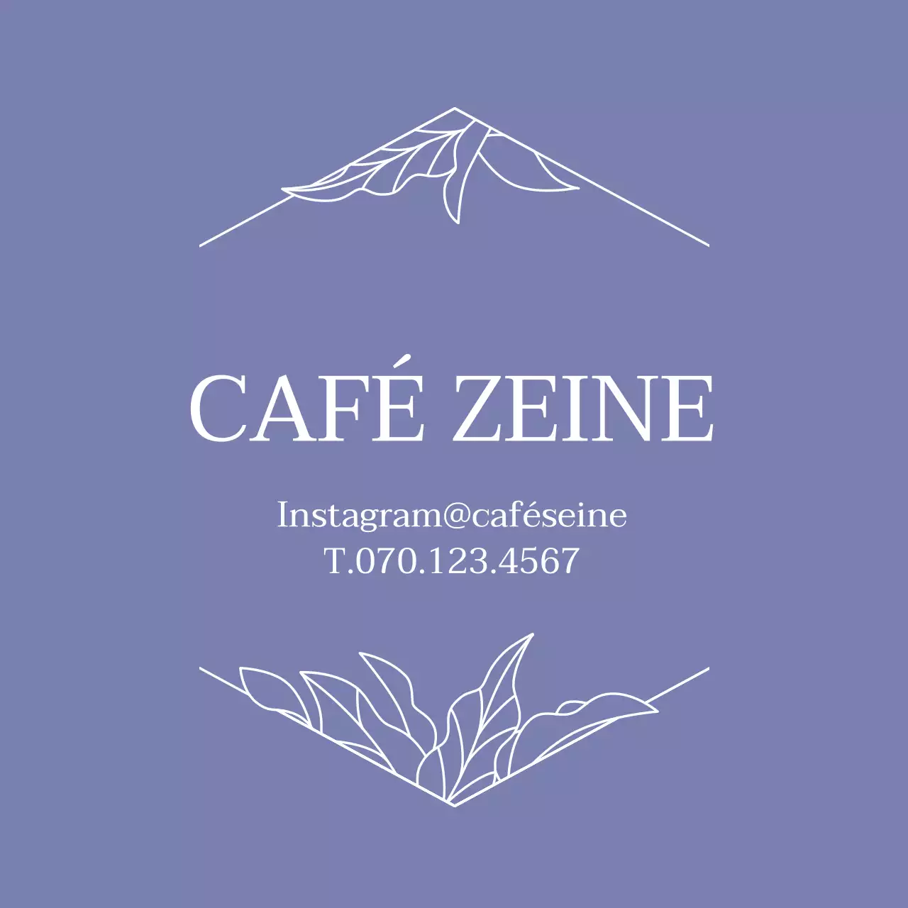 Mauve Eenvoudig Geïllustreerd Café