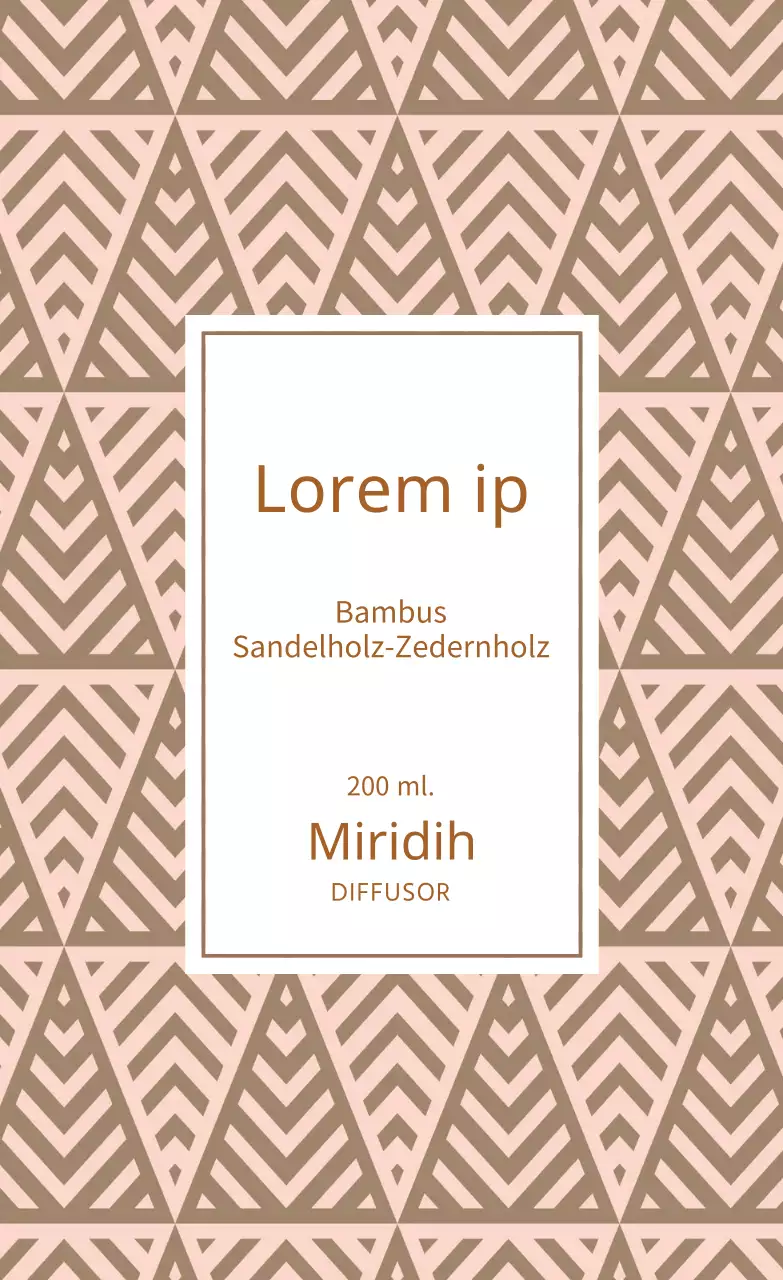 Rosa-braunes Dreiecksmuster-Diffusor-Etikett