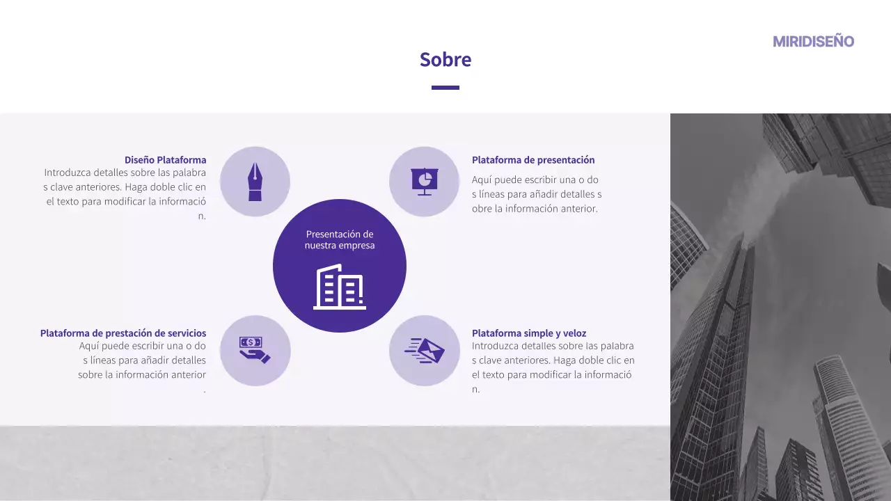 Plantilla de carta de presentación corporativa en tono morado