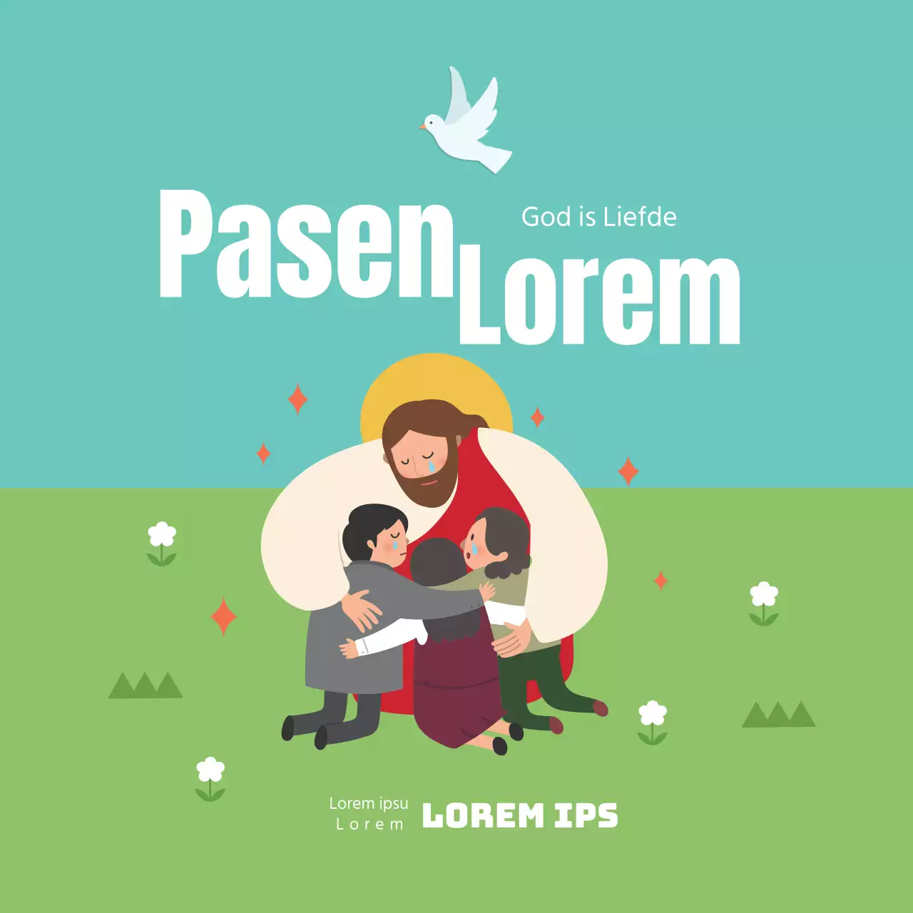 Blauwe illustratie schattige kerk gebed vergadering promotie