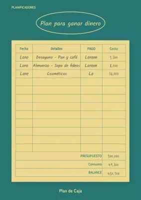 Un moderno documento de entrada de bolsillo de estilo retro en turquesa y amarillo