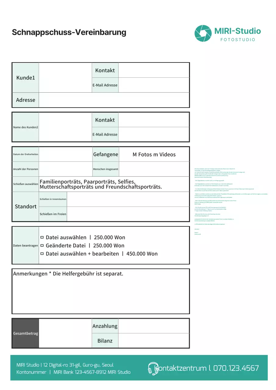 Schnappschussvereinbarung in grün