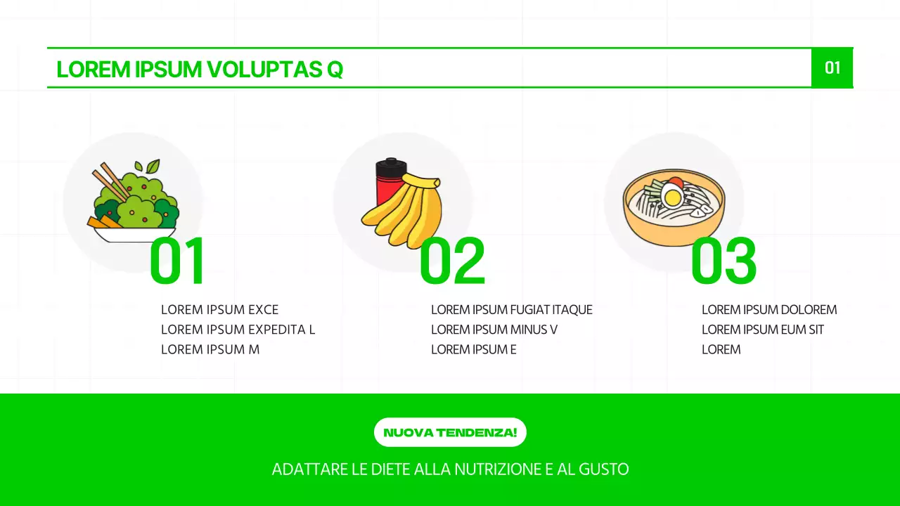 Un modello moderno che mette in mostra l'ultima tendenza dei "piaceri salutari" e dell'alimentazione sana nei colori chartreuse e verde.