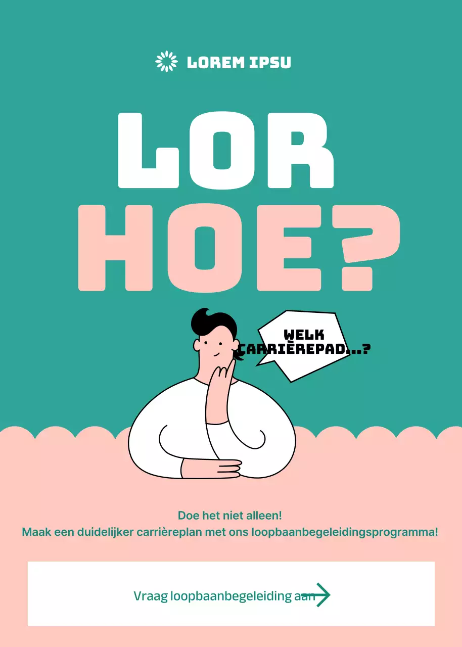 Geïllustreerd in roze en groen Universitaire loopbaanbegeleiding