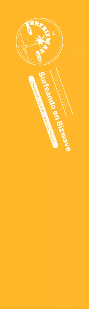 Un sencillo logotipo azul y amarillo con el emblema del surf para promocionar la tienda.