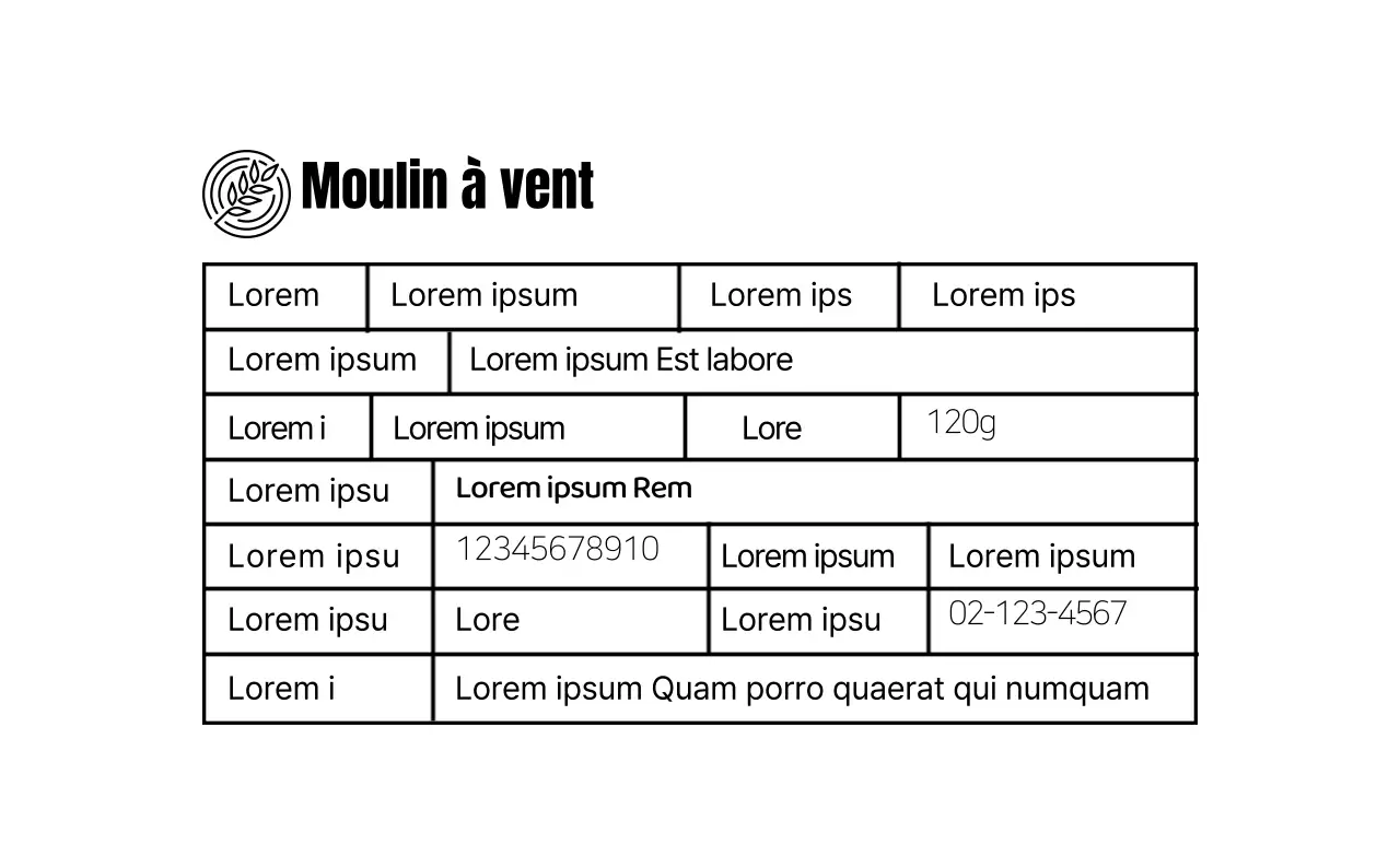 Étiquettes blanches pour les détails des produits