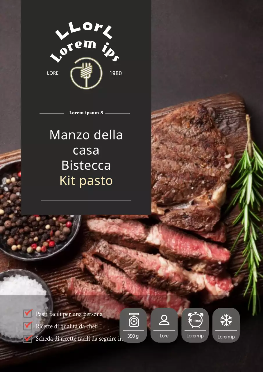 Promuovere il kit di bistecche da ristorante di lusso nero