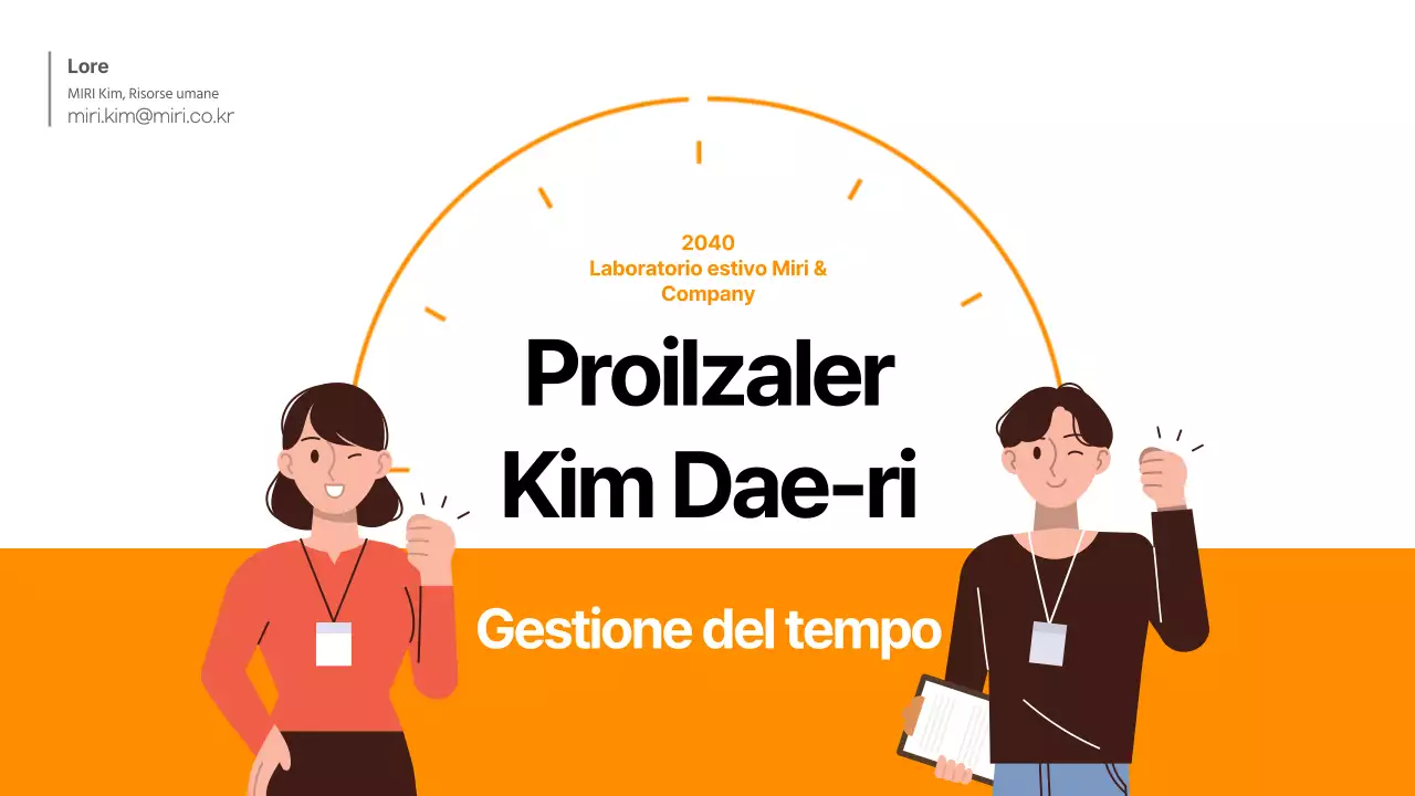 Tema del workshop sulla gestione del tempo in arancione