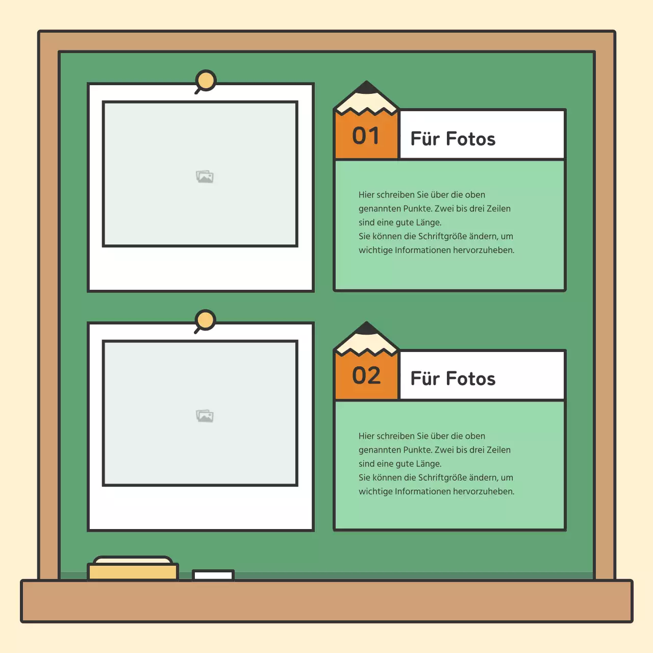 Bunte und niedliche pädagogische KreidetafelkartenNews