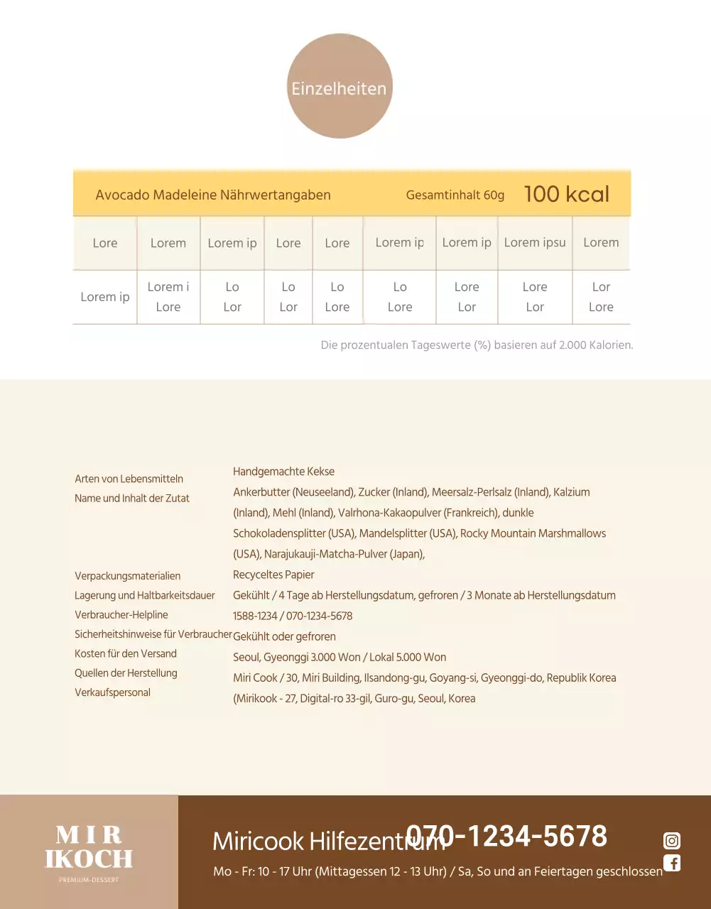 Leuchtend bunte vegane Dessert-Madeleine-Kekse Detailseite