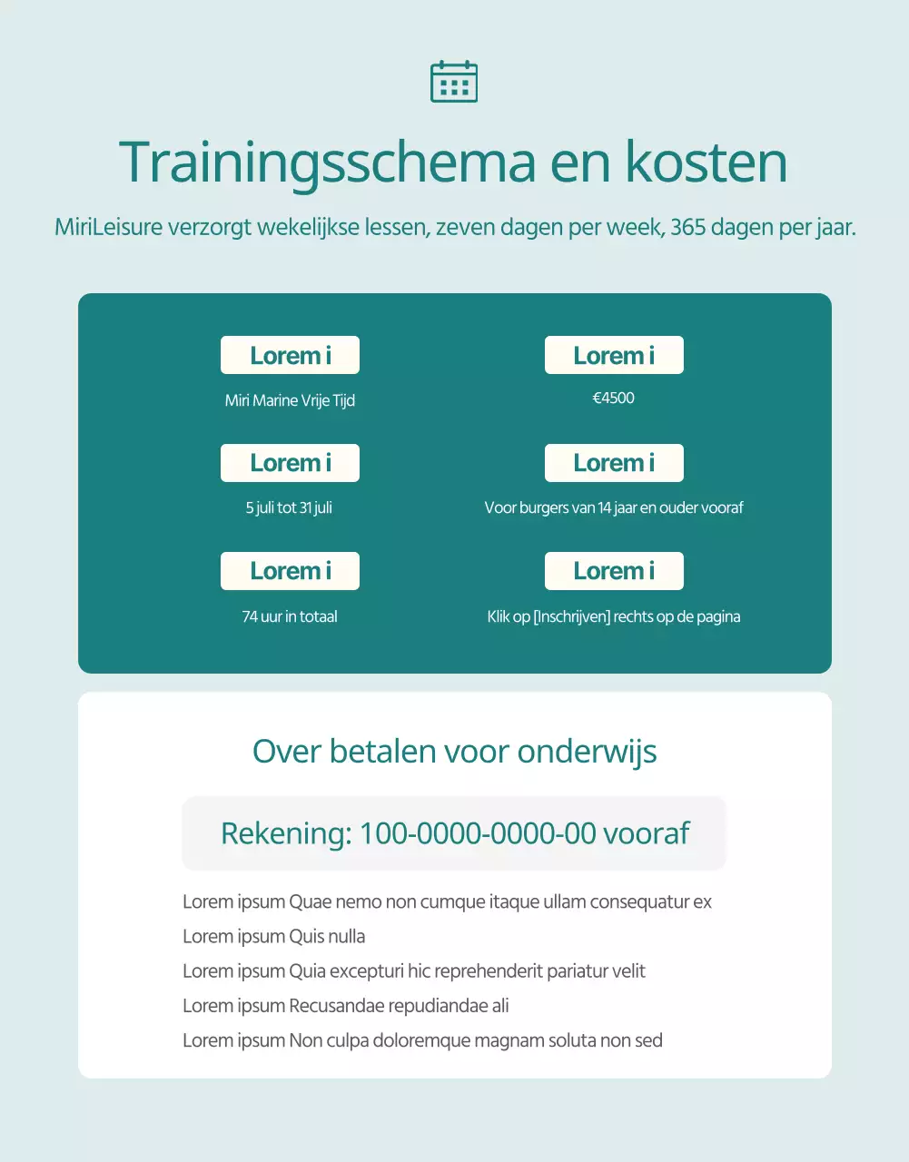 Eenvoudige lichtblauwe en groene boekingsgids voor jachtbrevetten