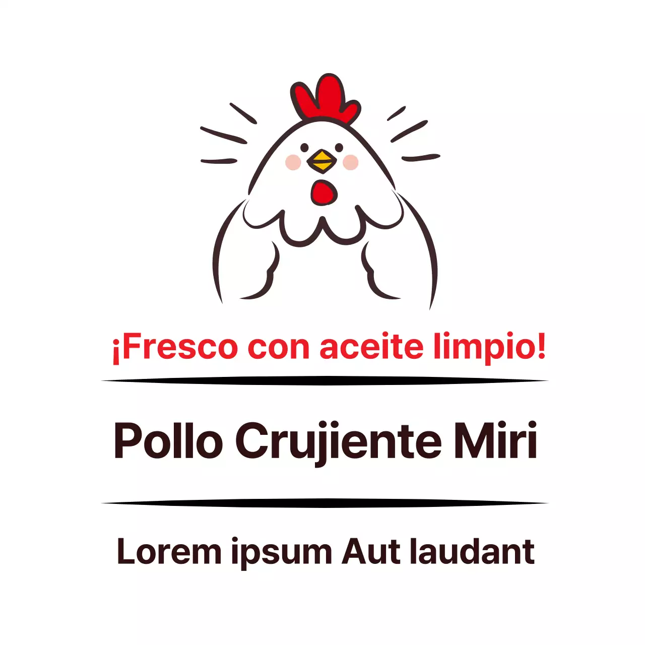 Blanco ilustración lindo restaurante pollo kangjeong promoción