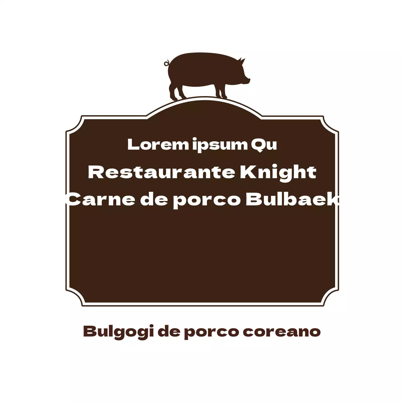 Autocolante para rótulo de Bulgogi de porco