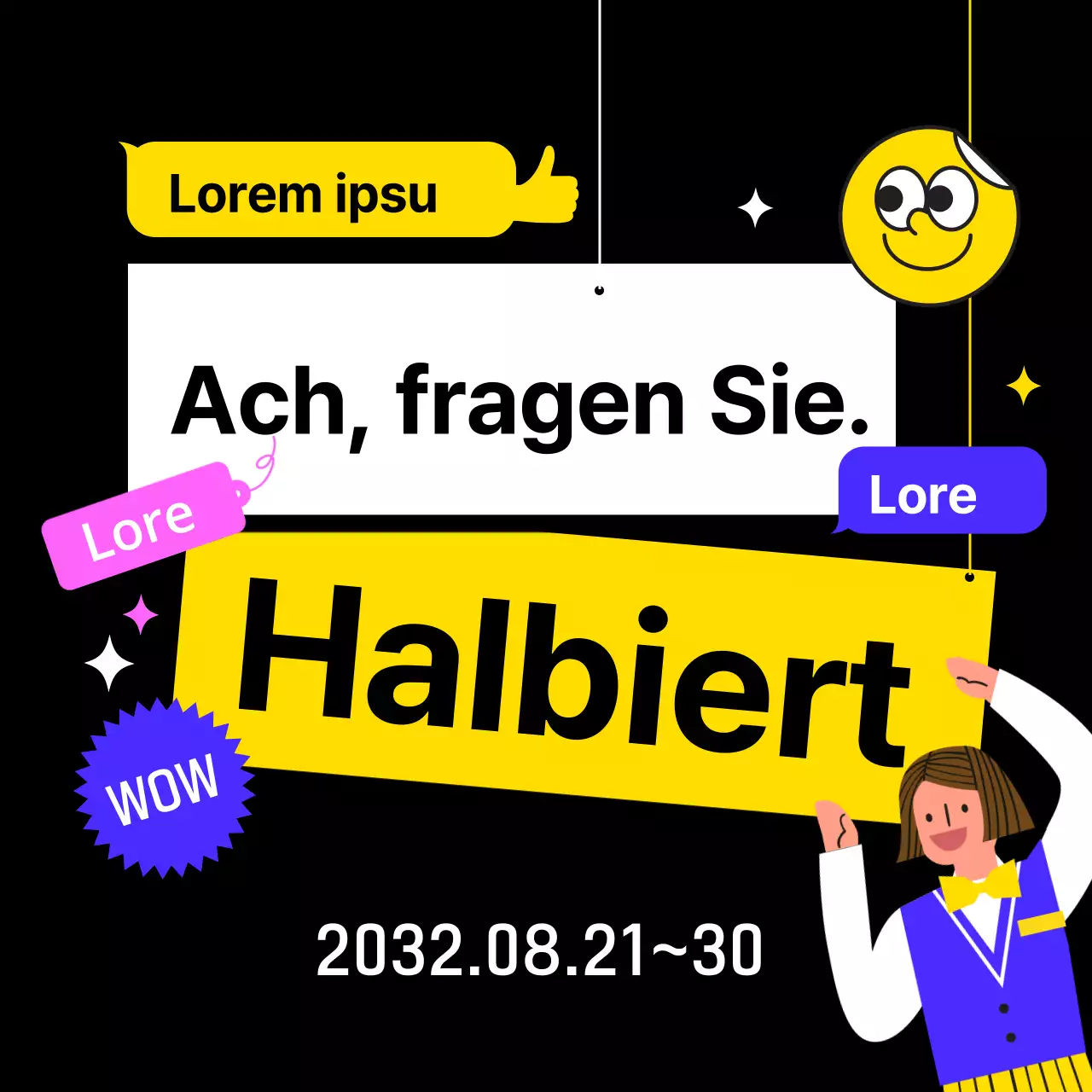 Schwarzer Hintergrundtext zur Hervorhebung des Verkaufsereignisses