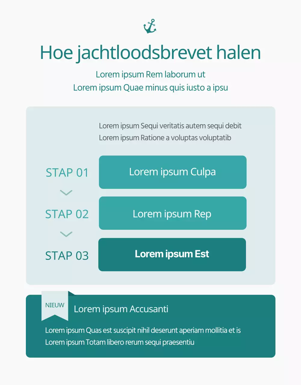 Eenvoudige lichtblauwe en groene boekingsgids voor jachtbrevetten