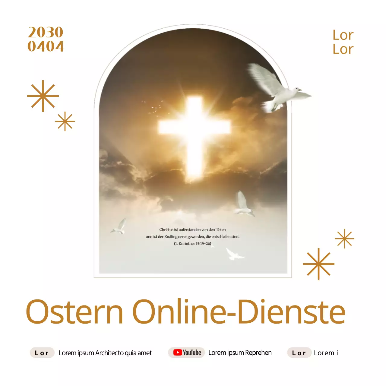 Weiße, saubere Osterkirchenbanner