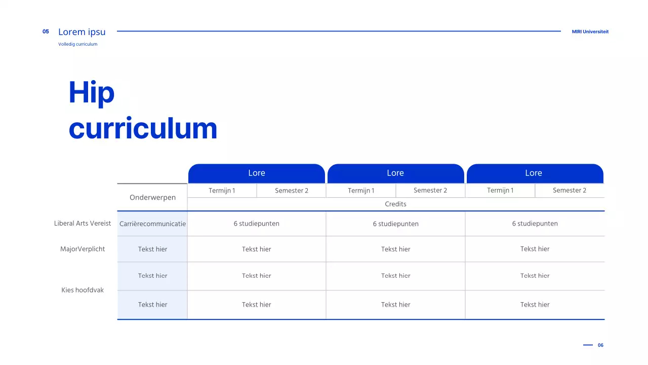 Bluetone oriëntatiesjabloon