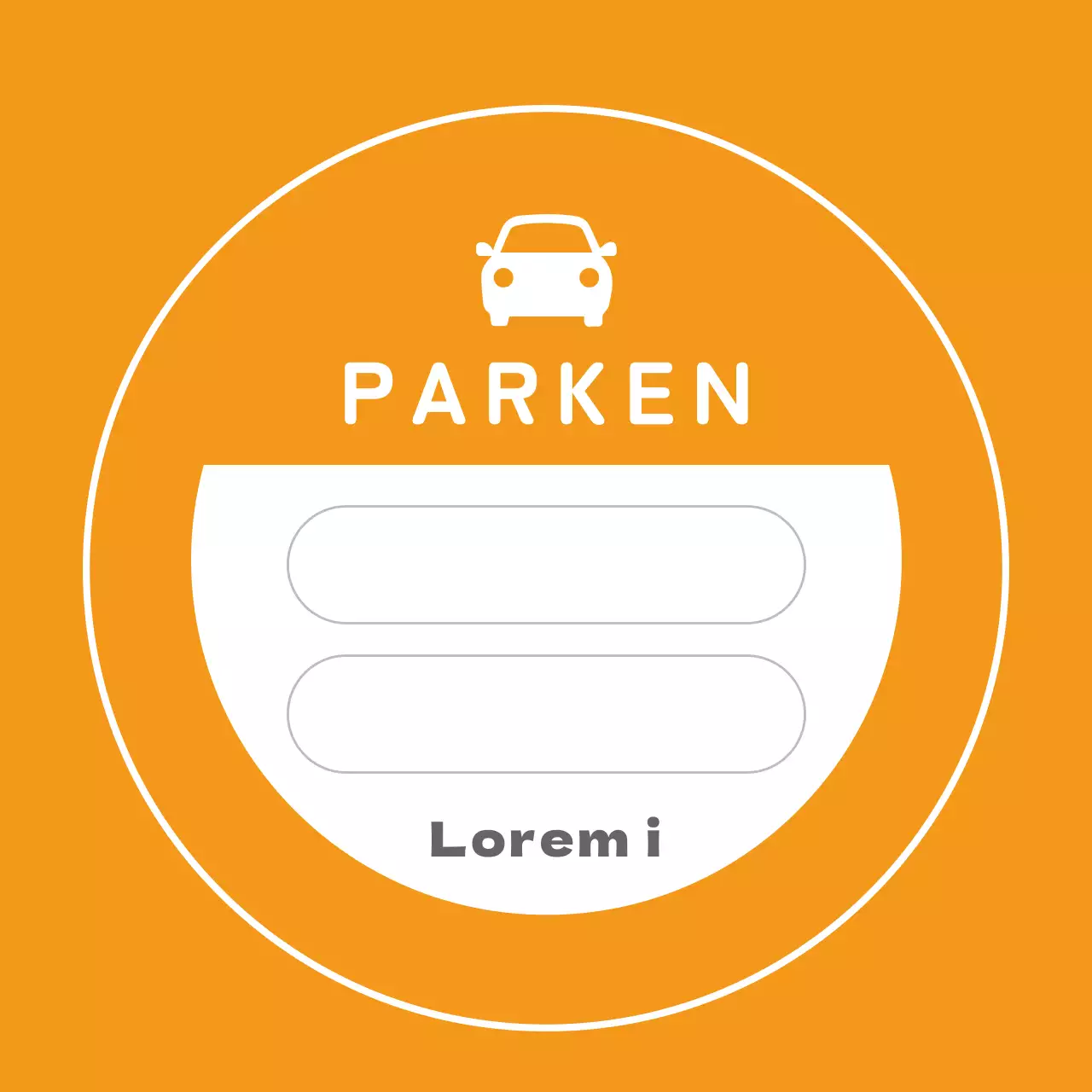 Orange illustrierte Parkanweisungen