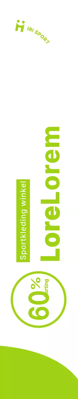 Een strak concept in wit en limoengroen voor het aankondigen en promoten van open verkoop van sportkleding.