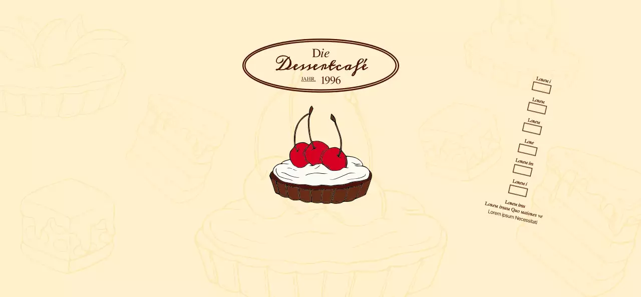 Werbung und Information für Cafés mit einem gefühlvollen Logo in Rotbraun und Hellgelb