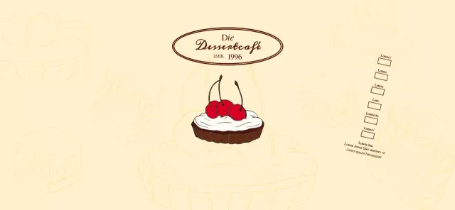 Werbung und Information für Cafés mit einem gefühlvollen Logo in Rotbraun und Hellgelb