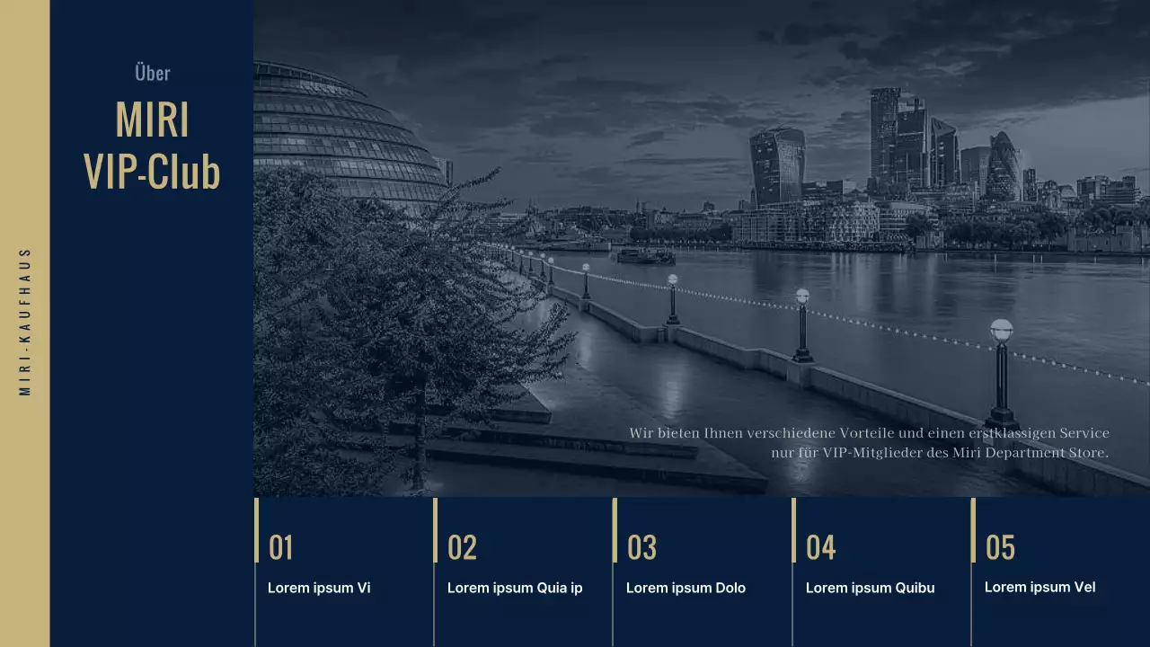 VIP-Club im luxuriösen Kaufhaus in Marineblau