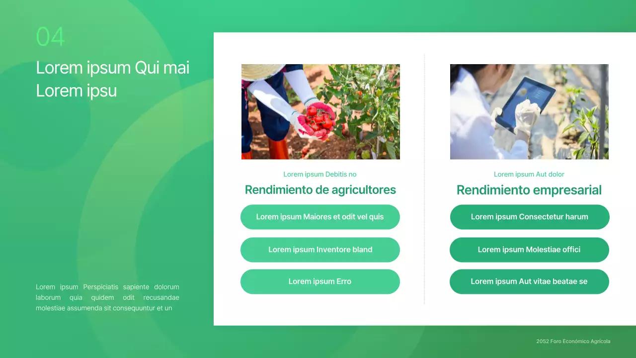 Verde y sencillo: presentaciones del seminario del Foro Económico Agricultura y Empresa