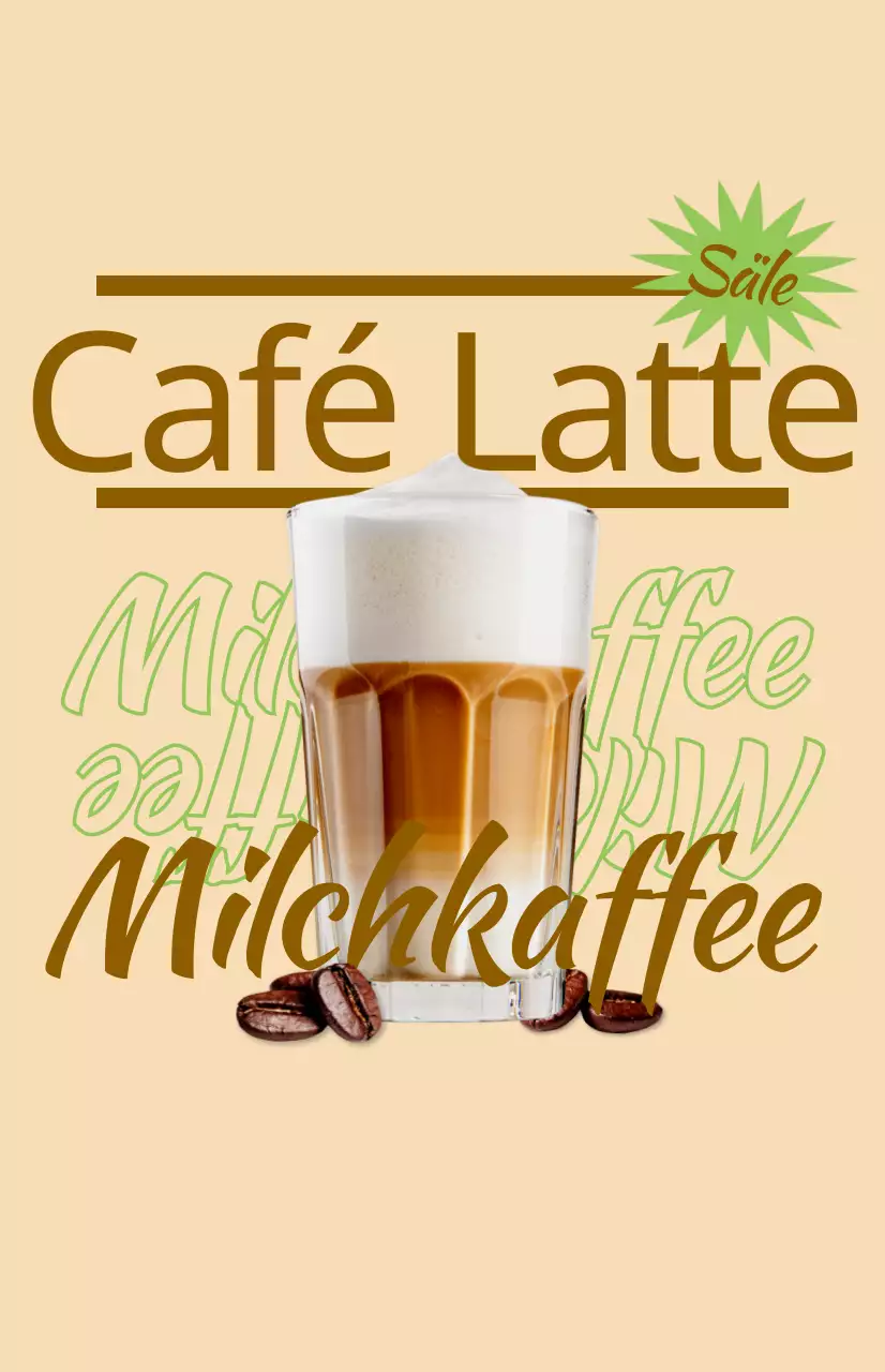 Bewerben Sie Ihr Café-Menü mit farbenfrohen, illustrierten Getränkebildern und Texten