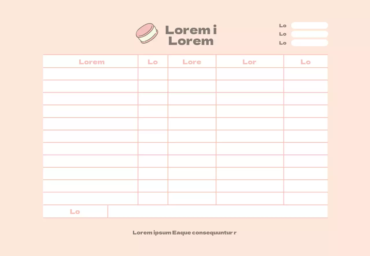 Rosa Symbol niedlichen Restaurant Bestellformular