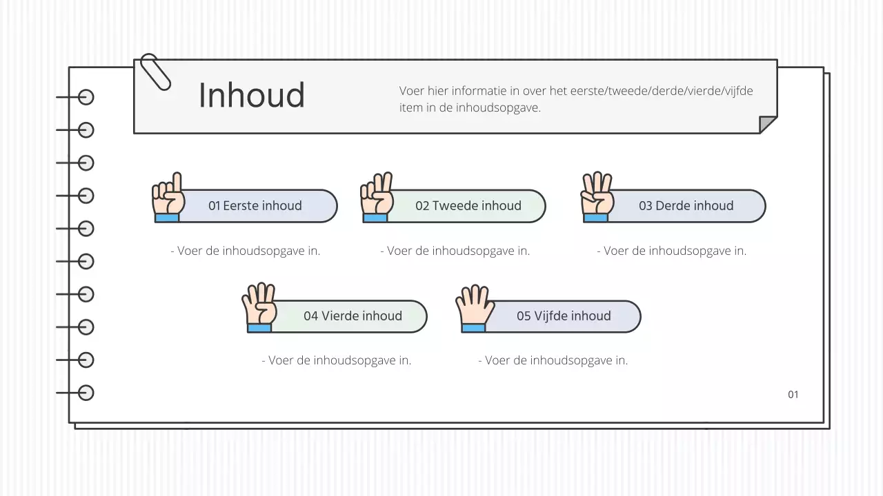 Strak conceptueel educatief presentatiepakket in wit en accentkleuren