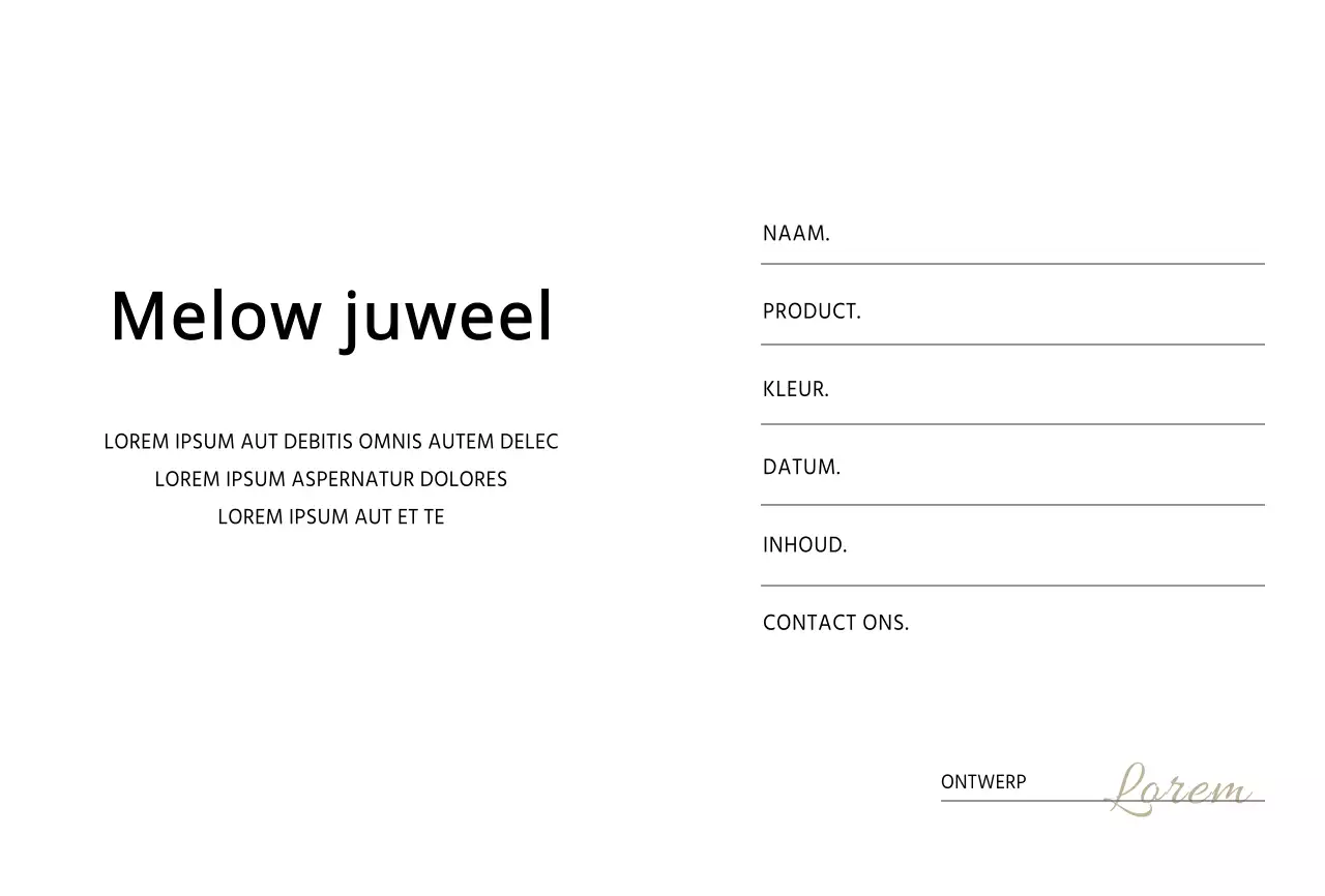 Lichtblauwe Eenvoudige Juwelen Garantiekaart Ansichtkaart
