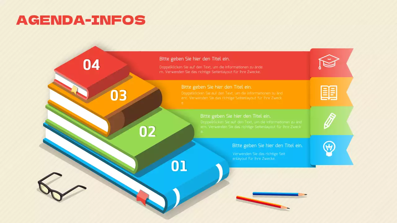 Regenbogen Buch Illustration Konzept Agenda