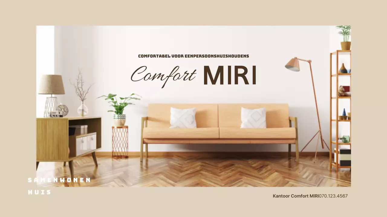 Aanbiedingsbrief beige en bruin appartement