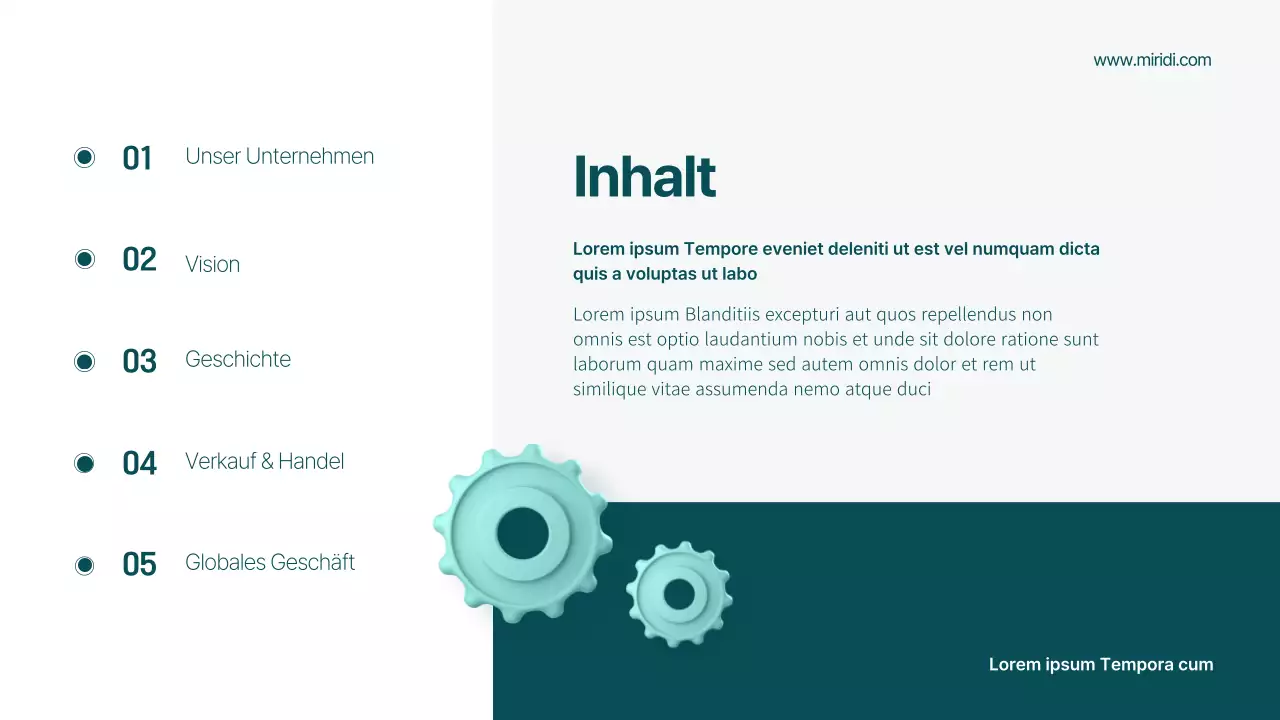 Ein mintgrüner und weißer, geometrischer Prospekt einer Maklerfirma