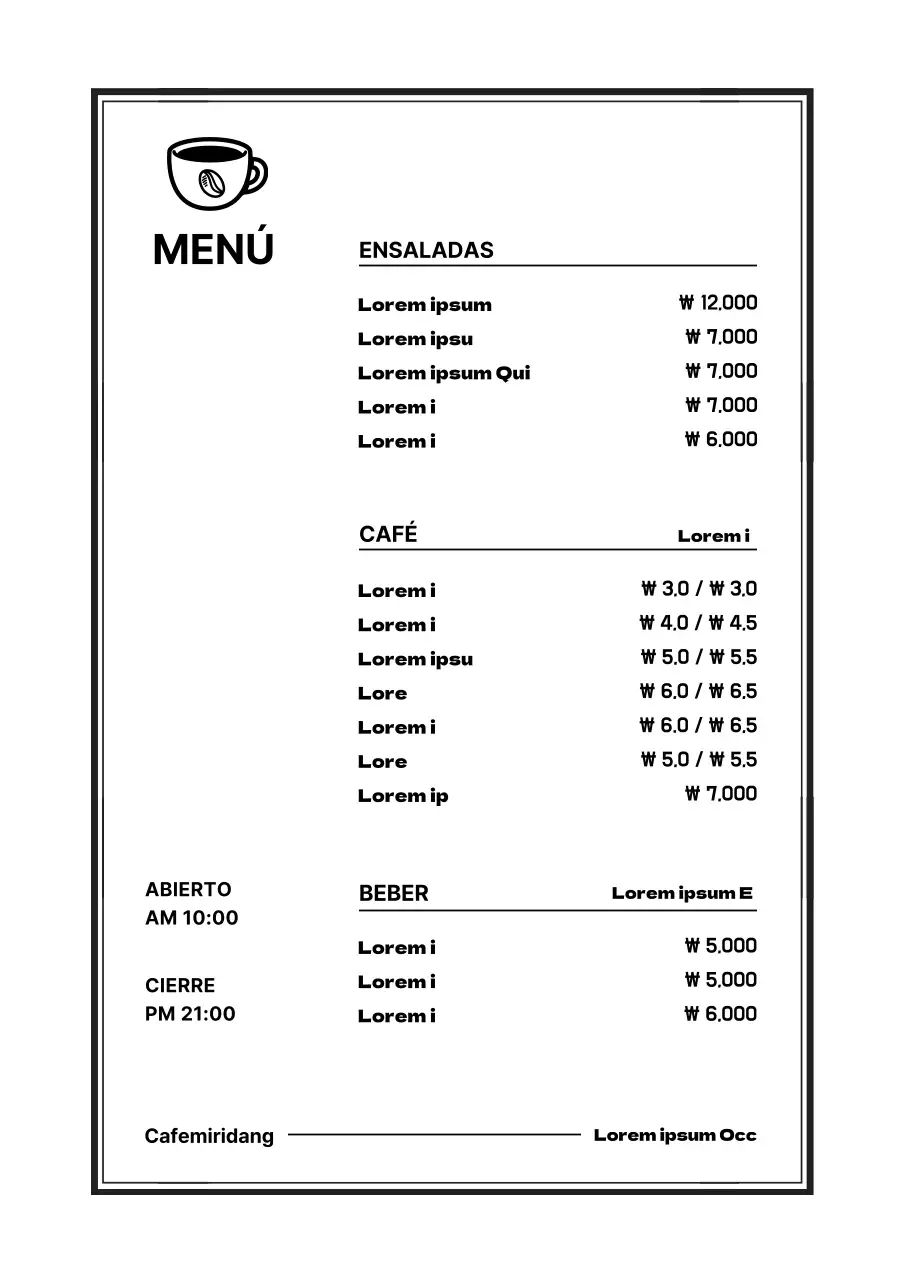 Tablero de menús de cafetería_Seroposter