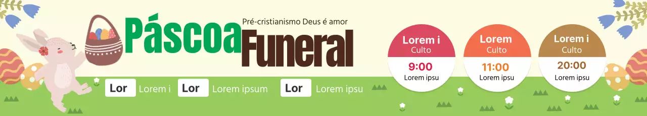Ilustração verde Promoção de Páscoa da Igreja Fofa
