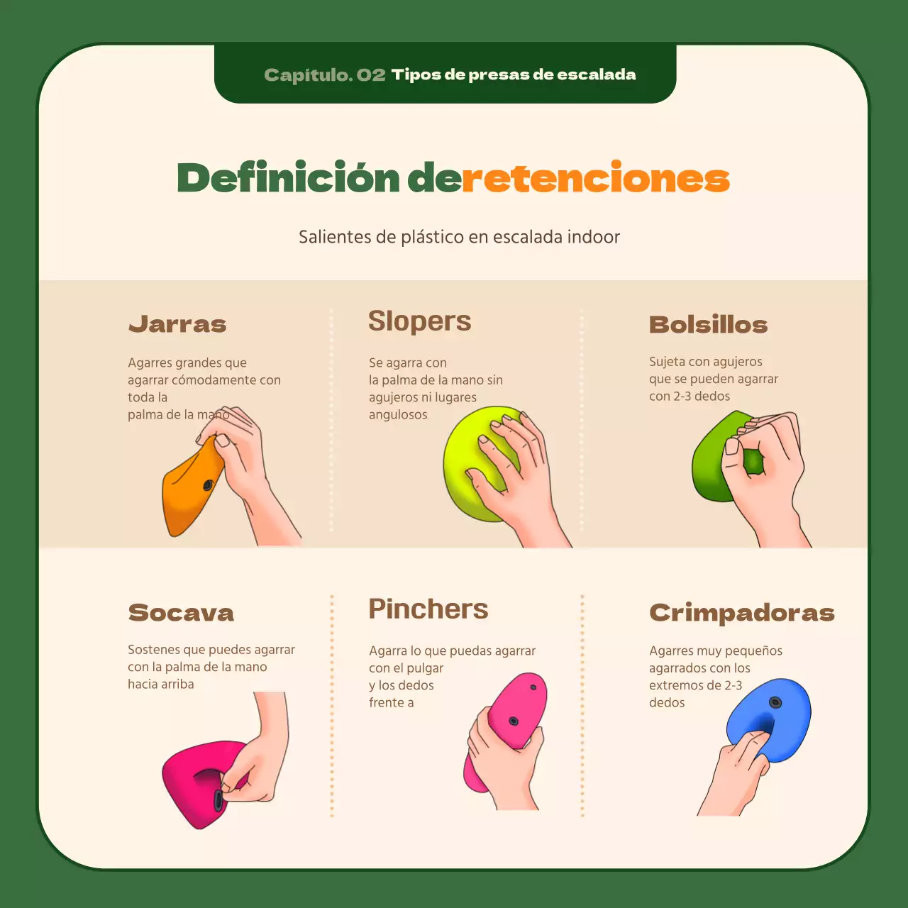 La mejor escalada por afición del siglo XXI, enmarcada en un relajante fondo verde oscuro
