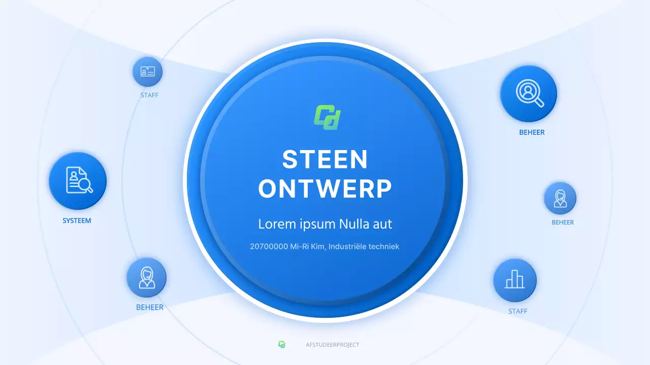 Uitdaging voor wetenschap en techniek met blauw driedimensionaal vormconcept