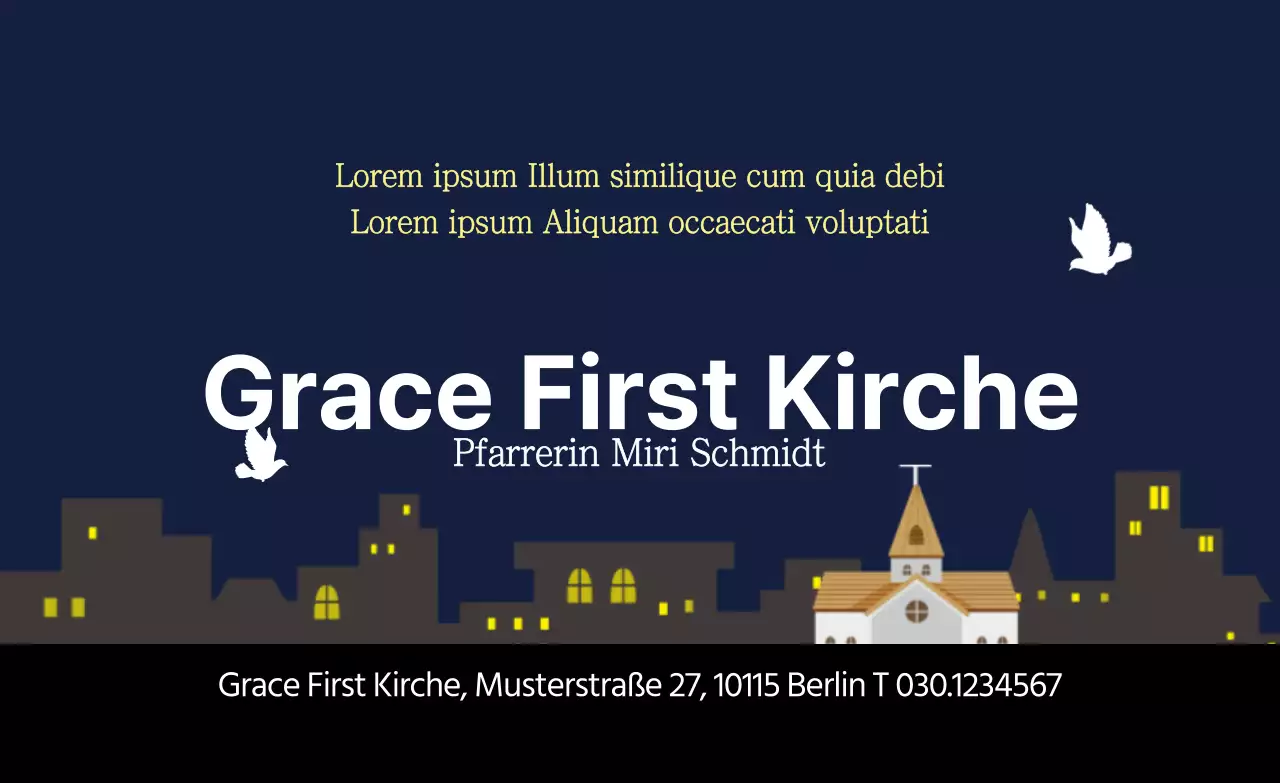 Marineblauer Nachthimmel Illustration Kirche
