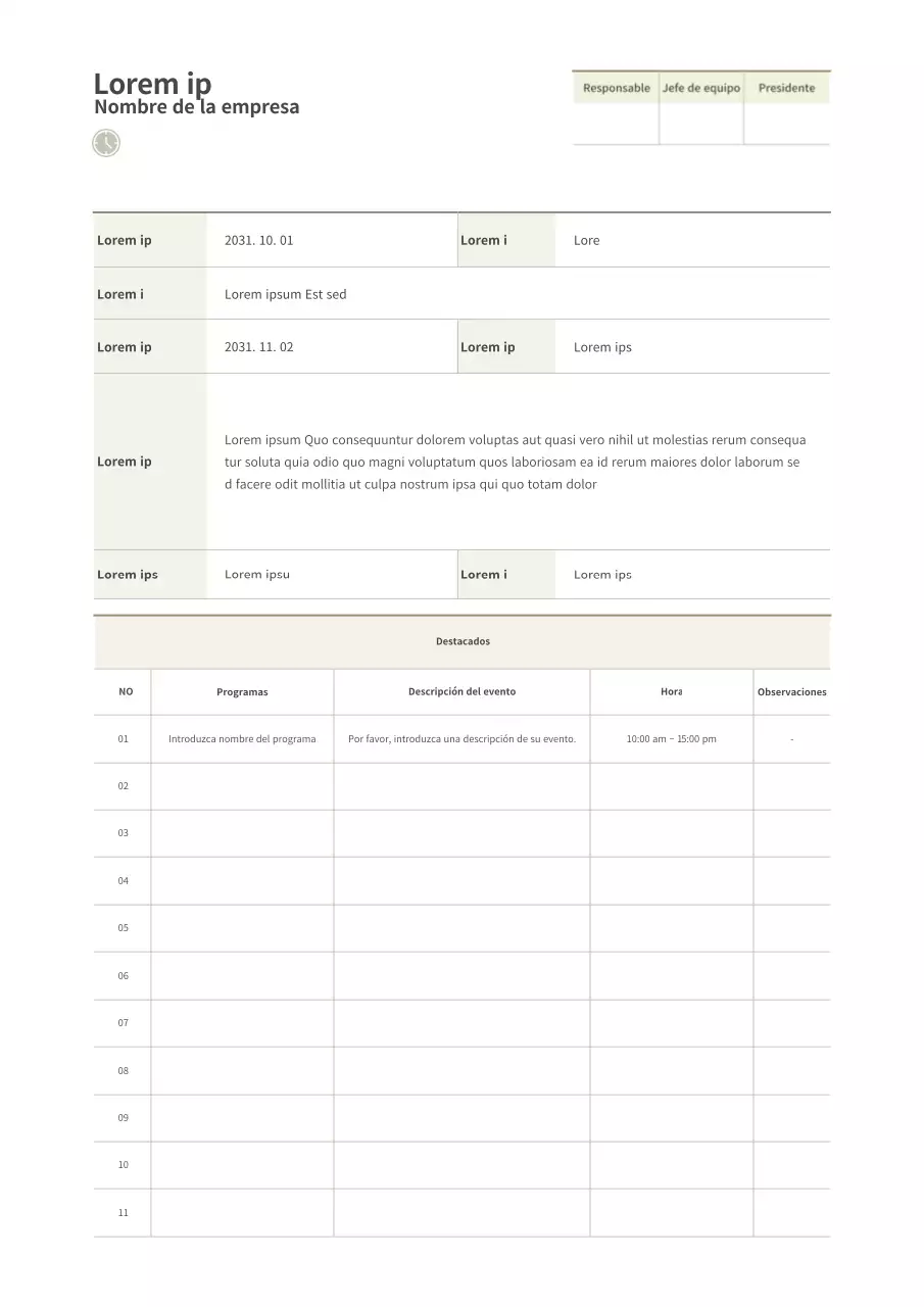 Simple planificador de eventos marrón