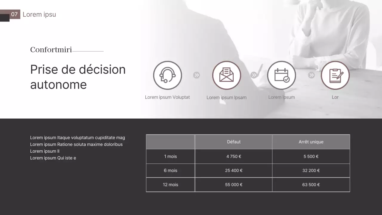 Thème de l'offre d'emménagement en marron et gris