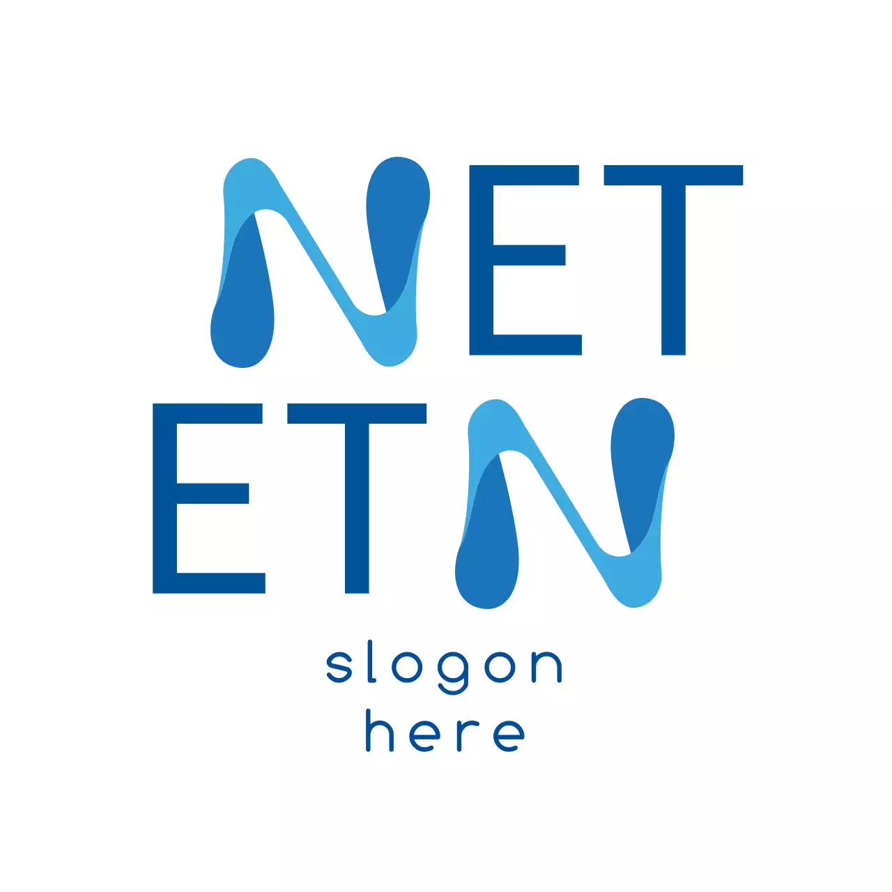 青 モダン デザイン ロゴ