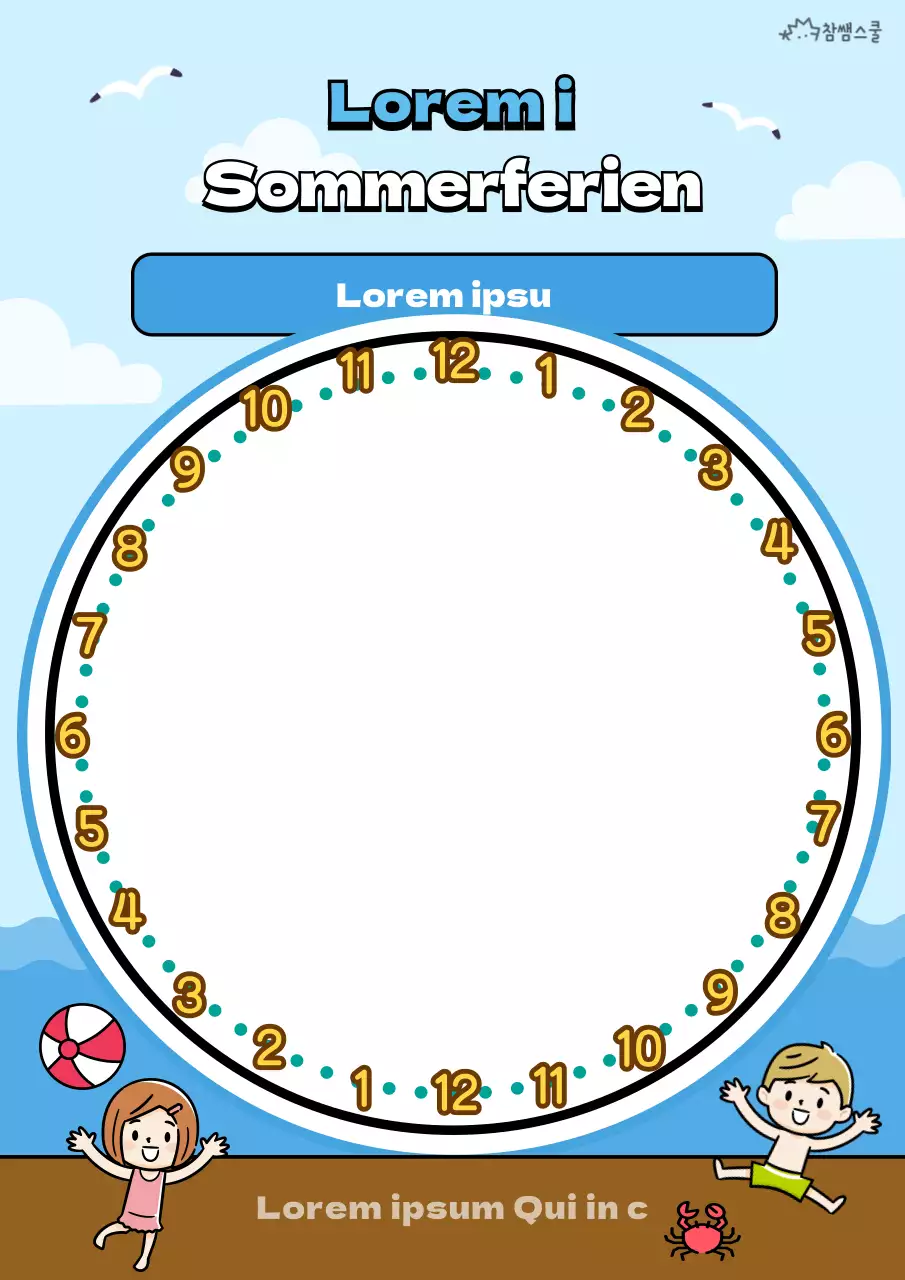 Hellblaues Strandkonzept Sommerurlaubsplaner