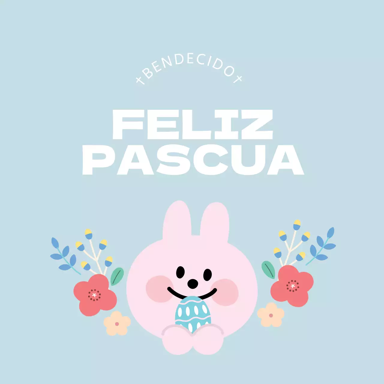 Azul ilustración linda iglesia etiquetas de Pascua