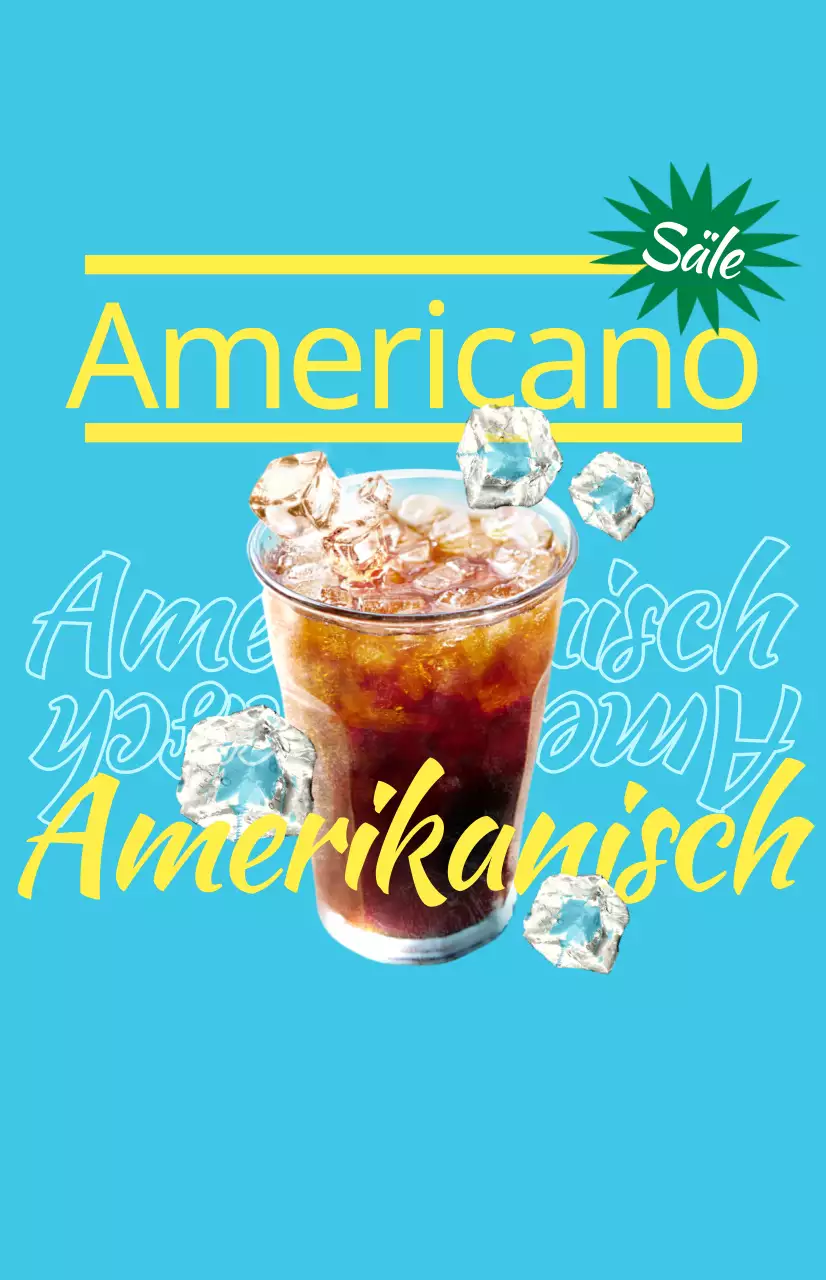 Bewerben Sie Ihr Café-Menü mit farbenfrohen, illustrierten Getränkebildern und Texten