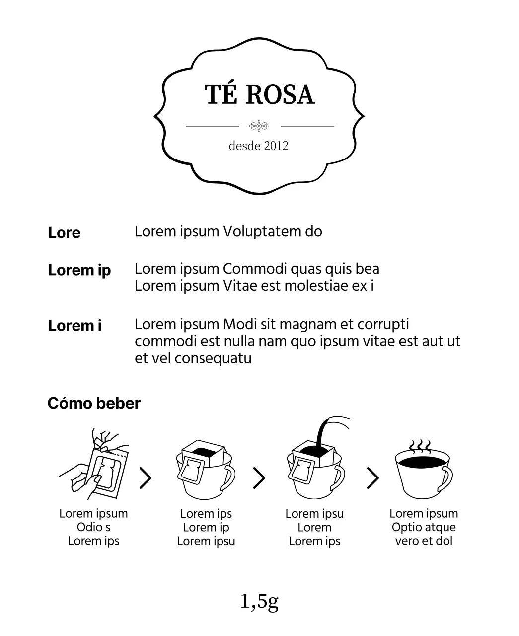 Lujosas bolsitas de té de rosas de flor