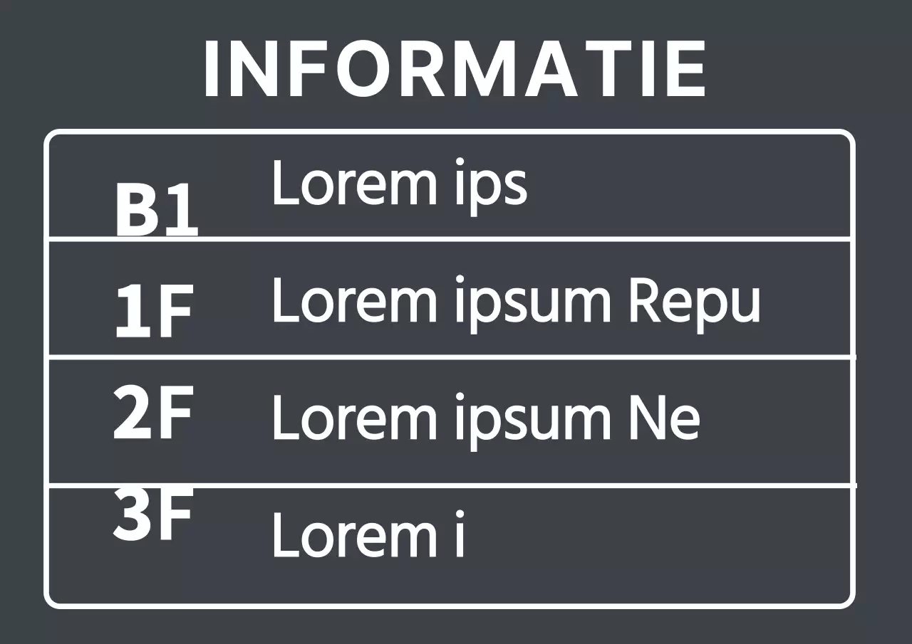 Eenvoudige witte informatiesticker voor gebouwen