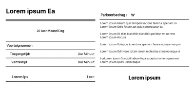 Schone, stijlvolle sjablonen voor parkeerbonnen en -validatie
