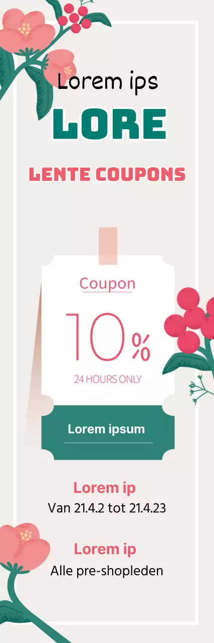 roze groen illustratie schoon voorjaar coupon evenement