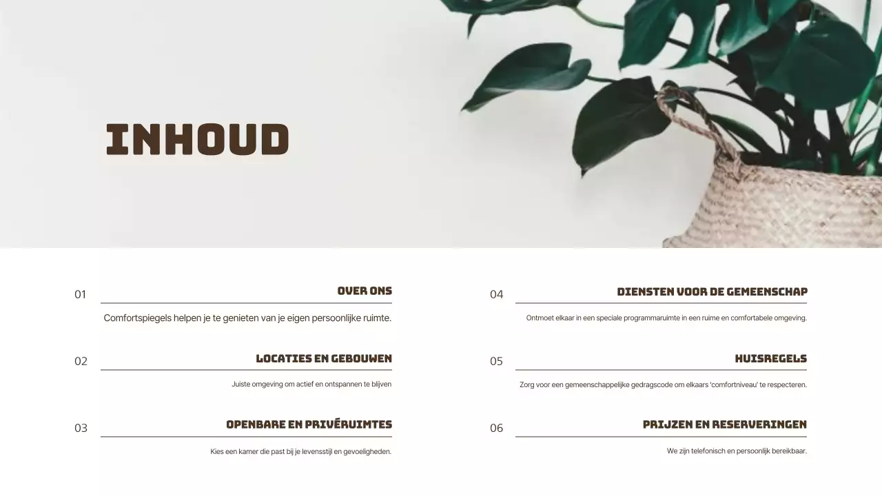 Aanbiedingsbrief beige en bruin appartement